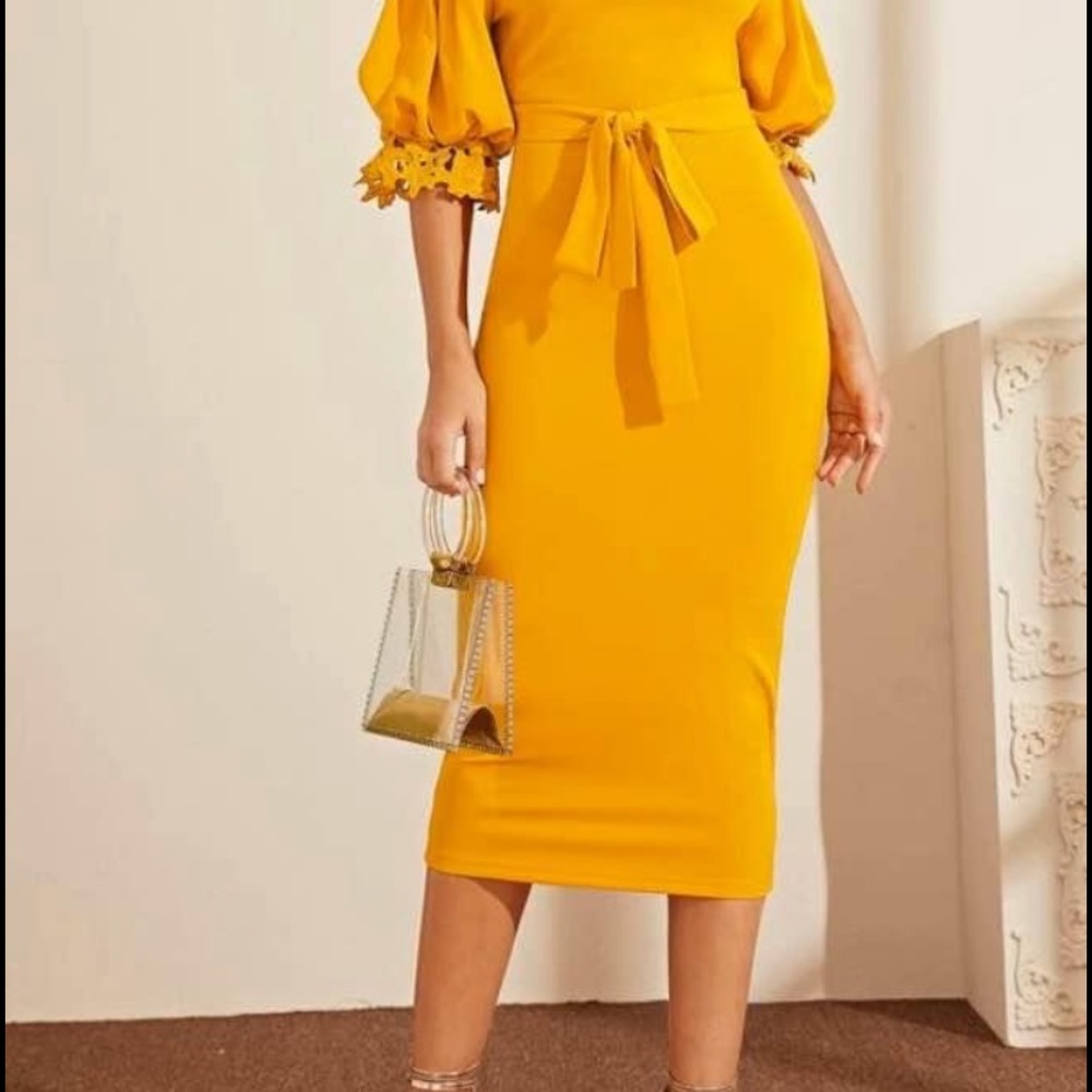 Lovely Branf New mustard Ydllow dress